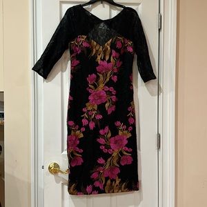 Brand new Beautiful black lace floral half sleeve dress